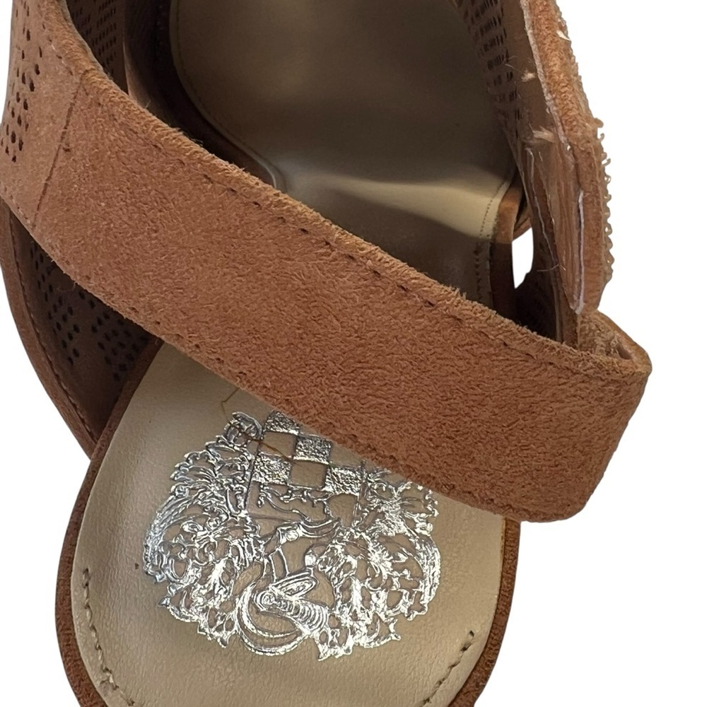 Vince Camuto Leather Detailed Heel Sandals – Dachelle Color Brick Size 9 Medium - Picture 12 of 15